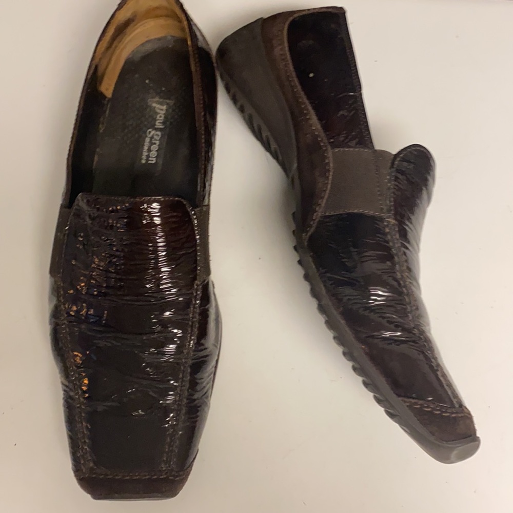 PAUL GREEN Patent Leather Loafer Burgundy Shoe 8.5
